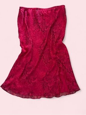 Women's Red Floral Maxi Skirt fits medium and low rise small too